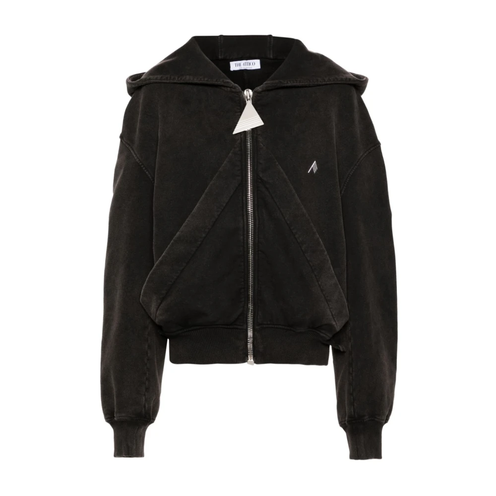 The Attico Donkergrijze hoodie met logoprint Black Dames