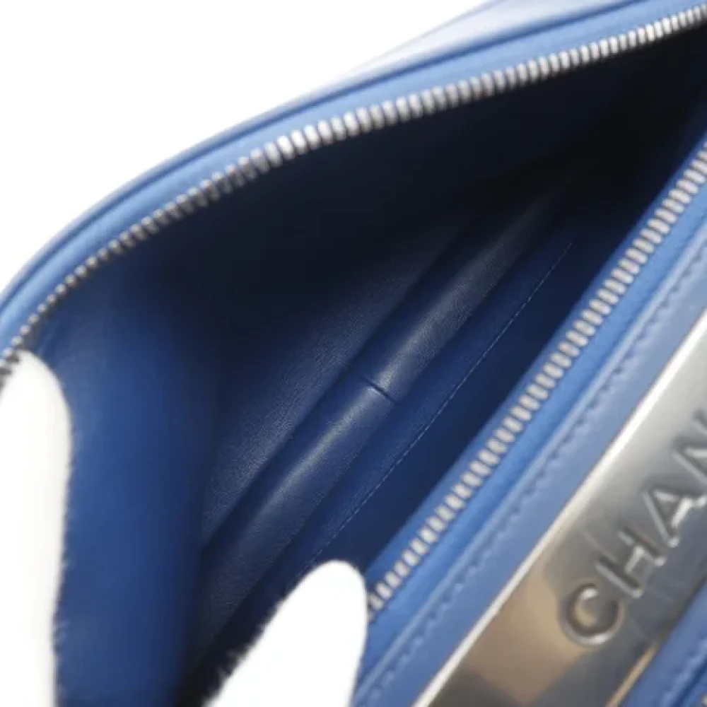Chanel Vintage Pre-owned Leather handbags Blue Dames