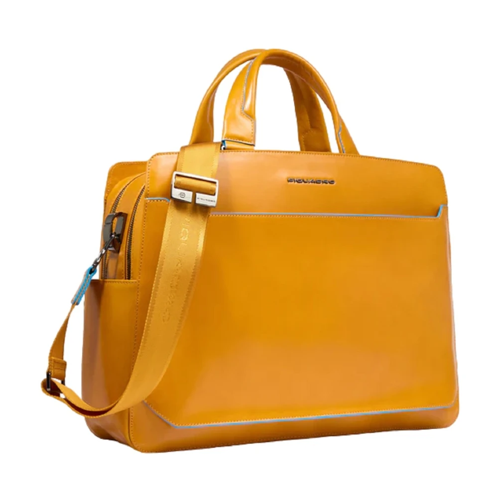 Piquadro Gele Laptoptas met RFID-bescherming Yellow Dames