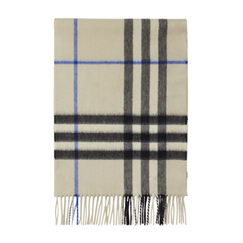 Burberry Geruit Patroon Franje Sjaal Gray Dames
