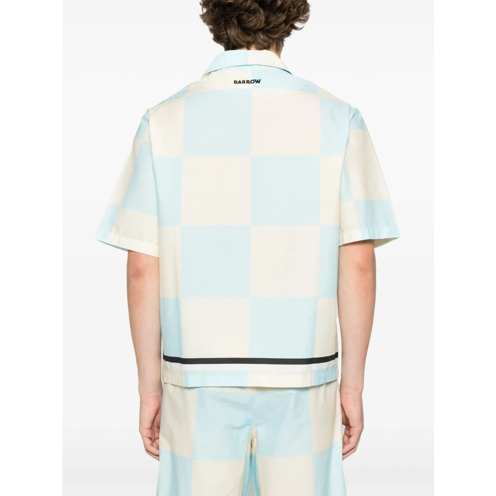 Barrow Geruite Short Sleeve Shirt Blue Heren