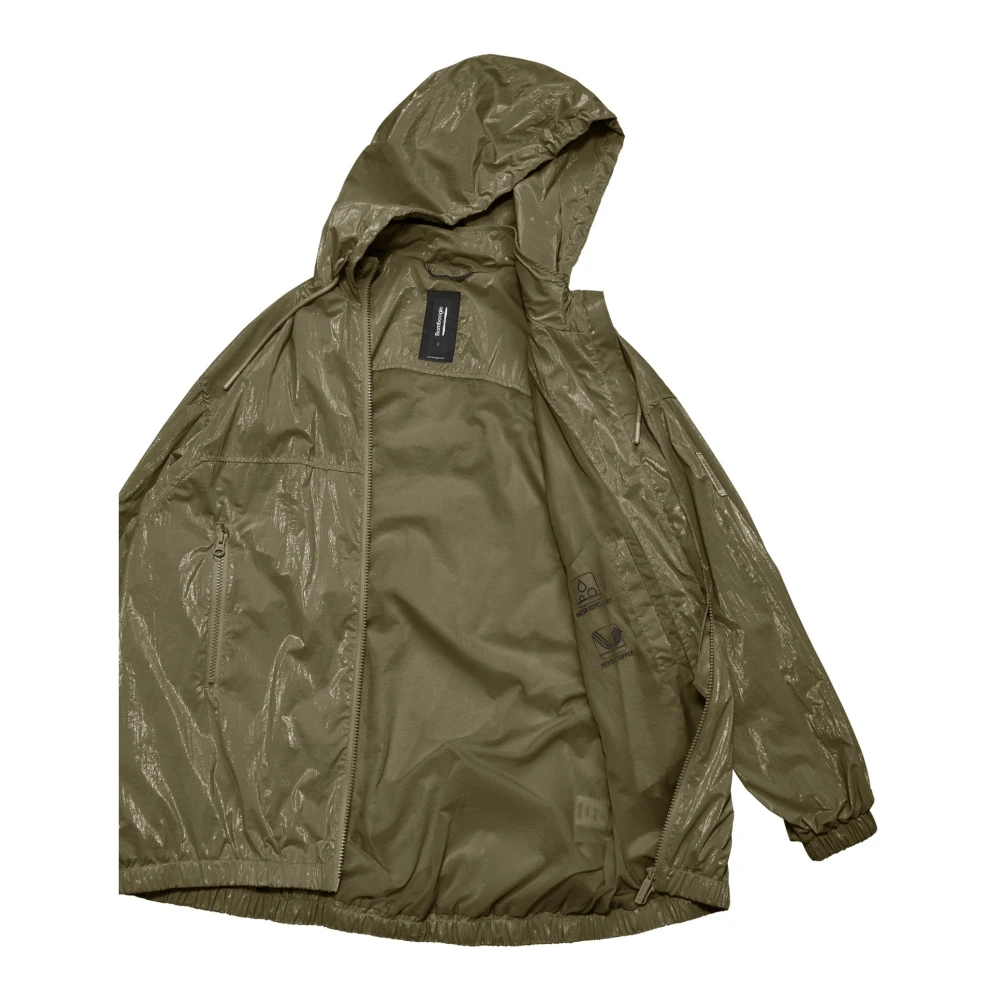 BomBoogie Glanzende Nylon Parka met Capuchon Green Dames