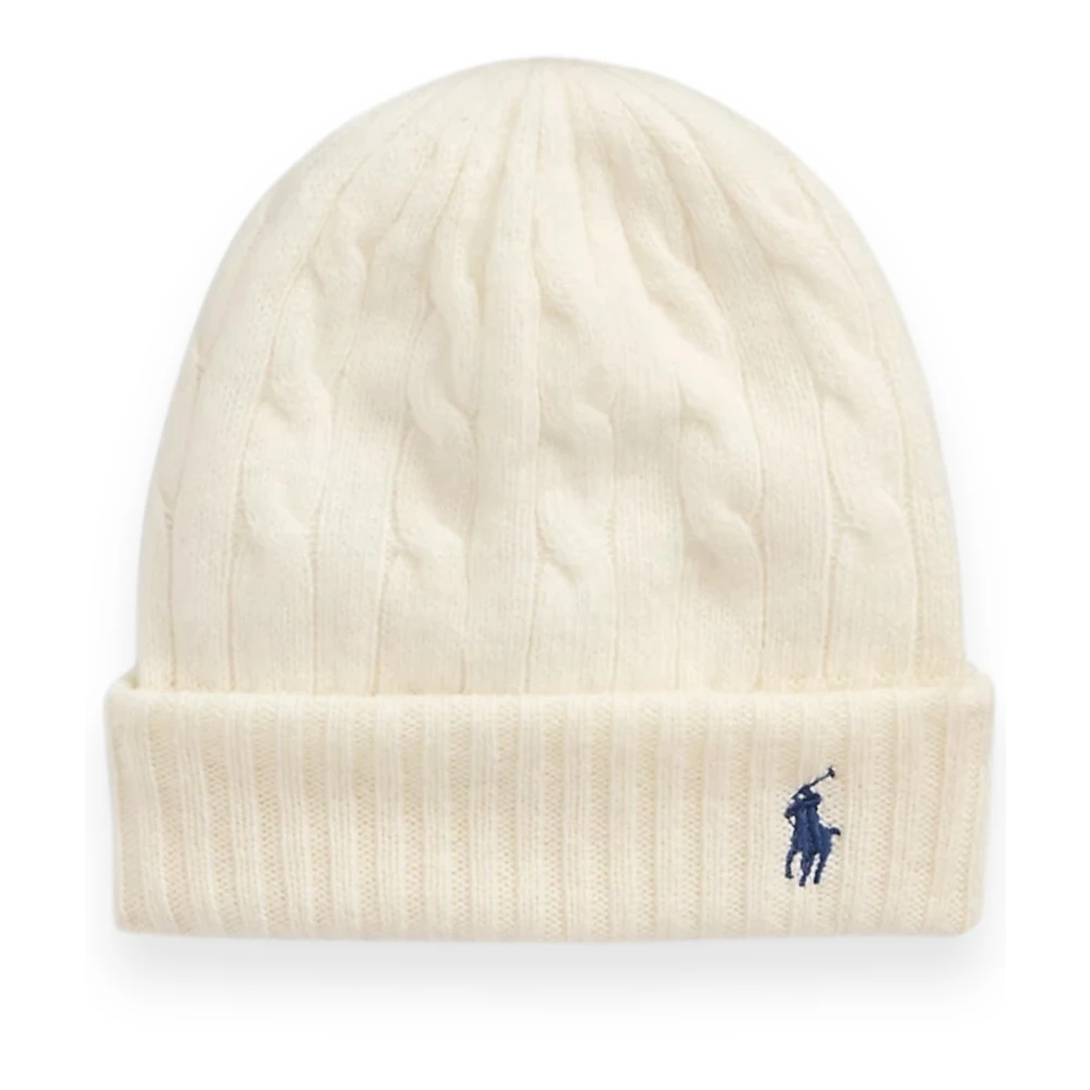 Ralph Lauren Ivoor Wol Kasjmier Beanie Vrouw Beanie Beige Dames