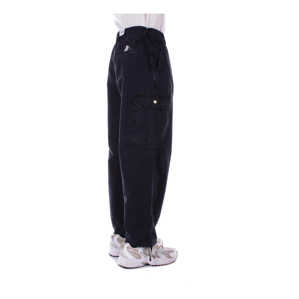 Carhartt WIP Zwarte broek met logodetails Black Heren