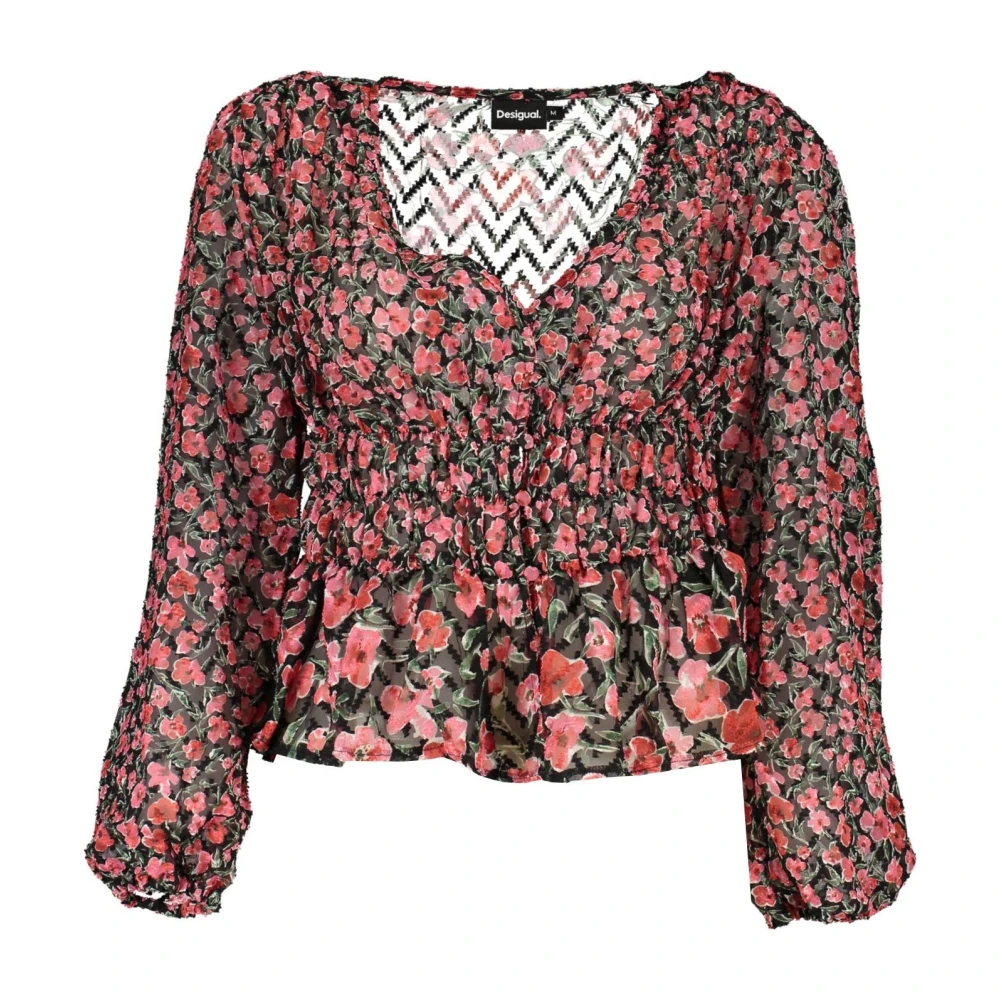 Desigual Roze Dames Bedrukte Blouse met Lange Mouwen Multicolor Dames