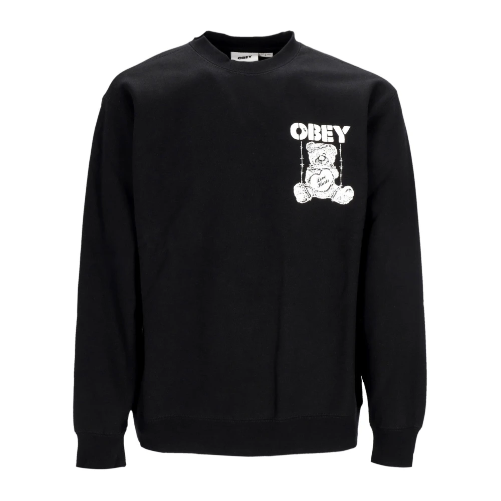 Obey Premium Crew Fleece Sweatshirt Zwart Black Heren
