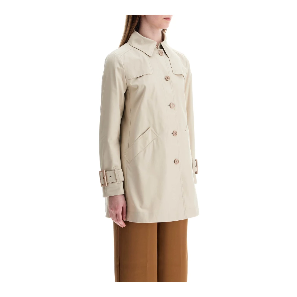 Herno Waterdichte katoenen trenchcoat met knopen Beige Dames