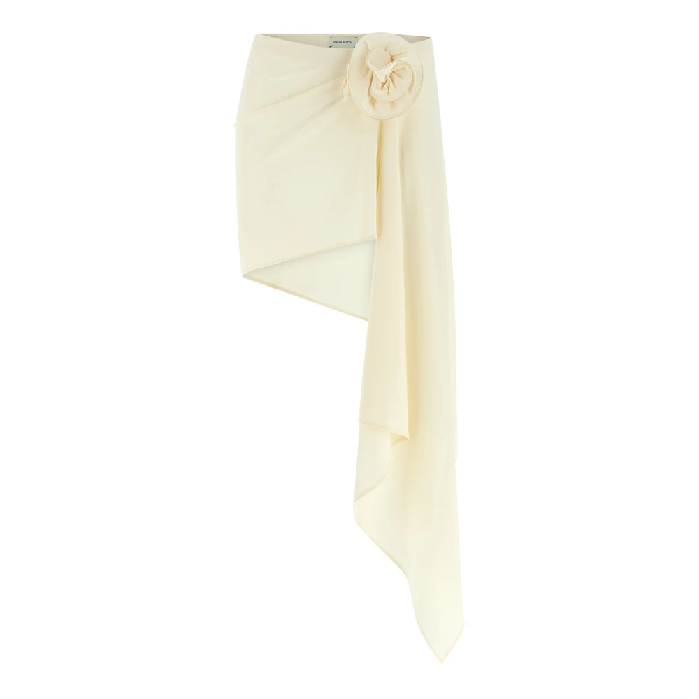 Magda Butrym Women's White Short Skirts, S, Draped Stretch Fabric 01 Skirt