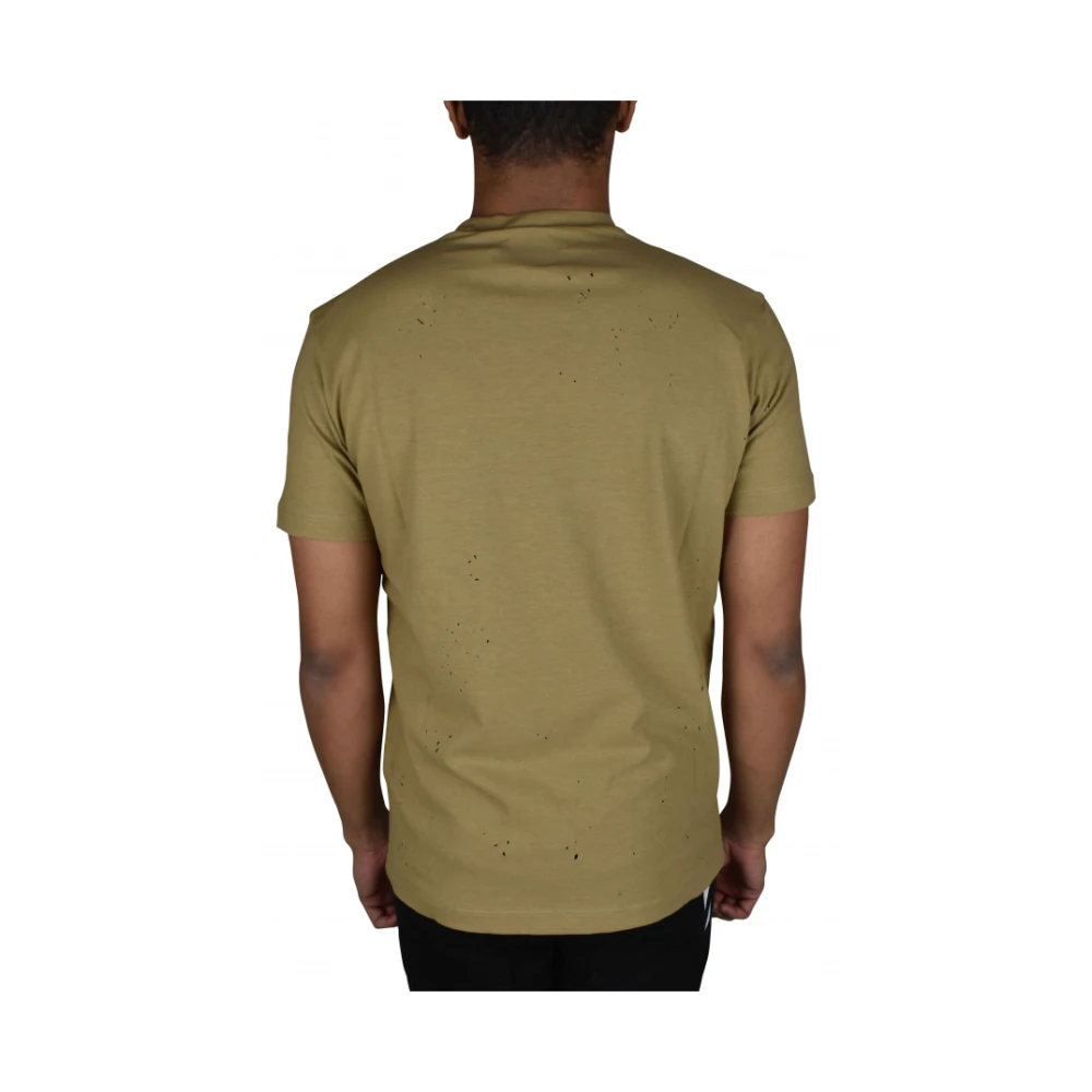 Dsquared2 Beige Katoenen T-Shirt met Rood Logo Beige Heren