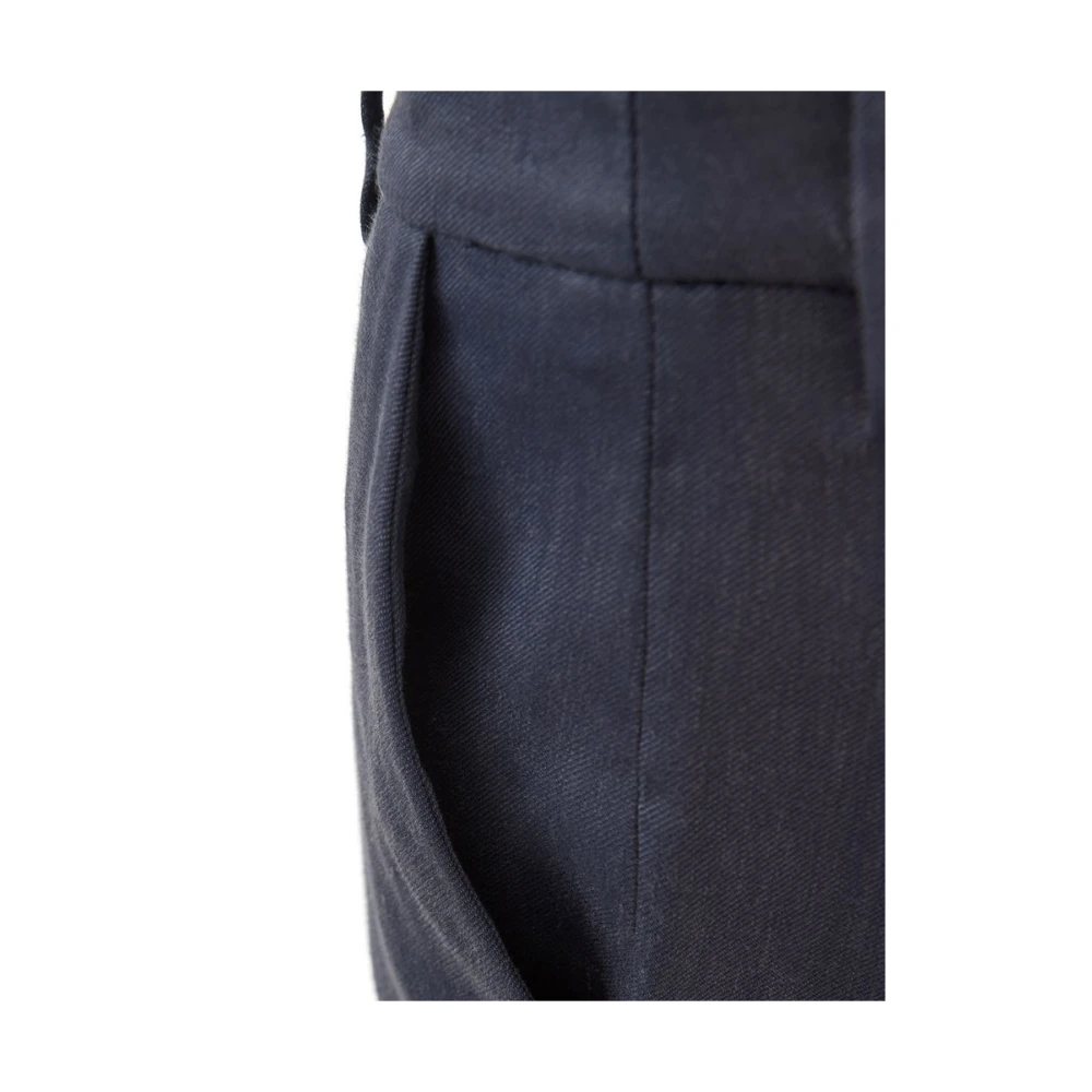 Lardini Blauwe Linnen Broek Blue Dames