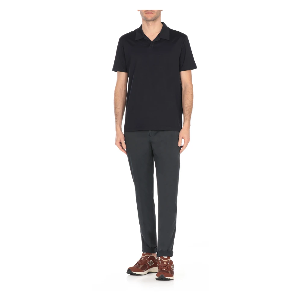 Dondup Blauw Katoenen Poloshirt Kraag Korte Mouwen Blue Heren