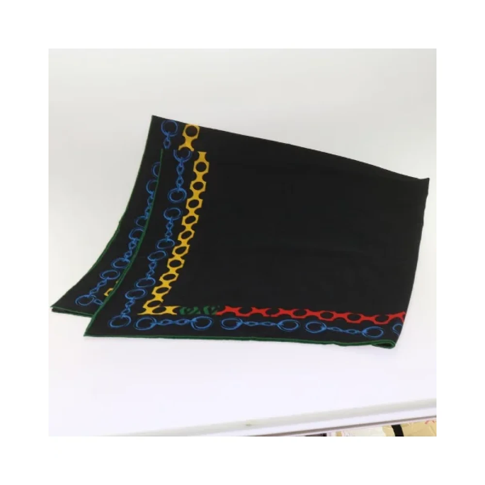 Hermès Vintage Pre-owned Cashmere scarves Black Dames