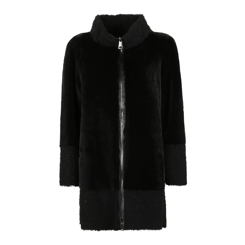 Suprema Shearling Coat Black Dames