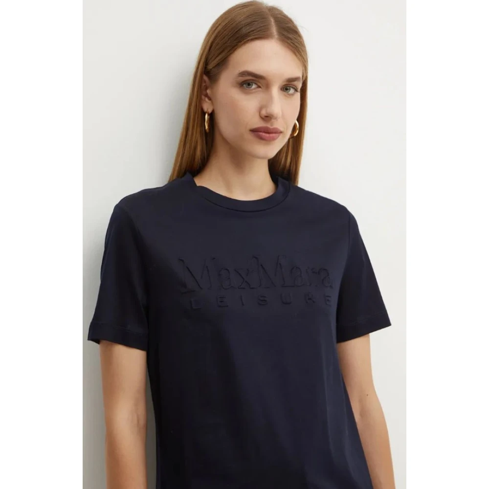Max Mara Blauwe T-shirts en Polos Regular Fit Blue Dames