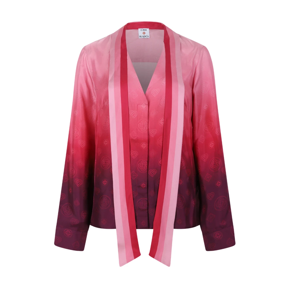 Casablanca Women's Multicolor Pink Gradient Silk Wrap Shirt - Shirts - M - Blouses & Shirts
