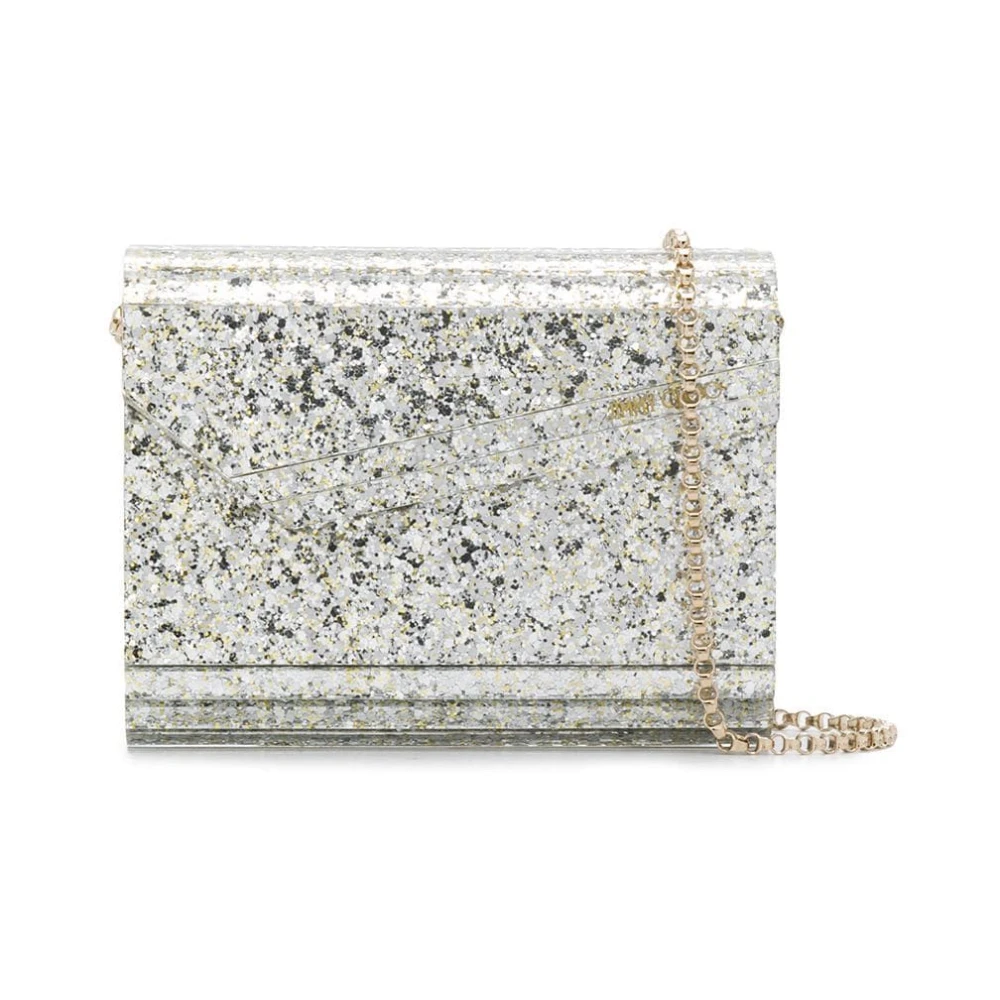 Jimmy Choo Glitter Candy Clutch med Paljett Detaljer Gray, Dam