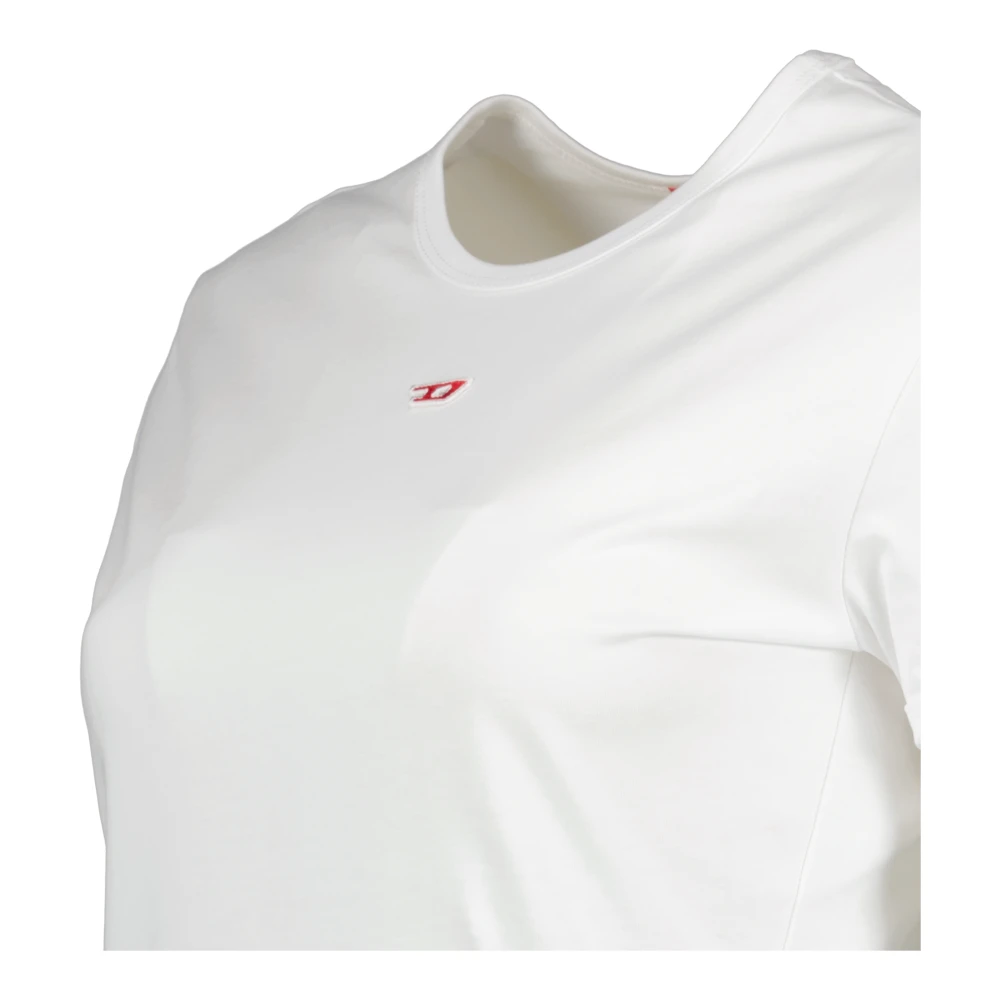 Diesel Wit Katoenen Ronde Hals T-Shirt White Dames