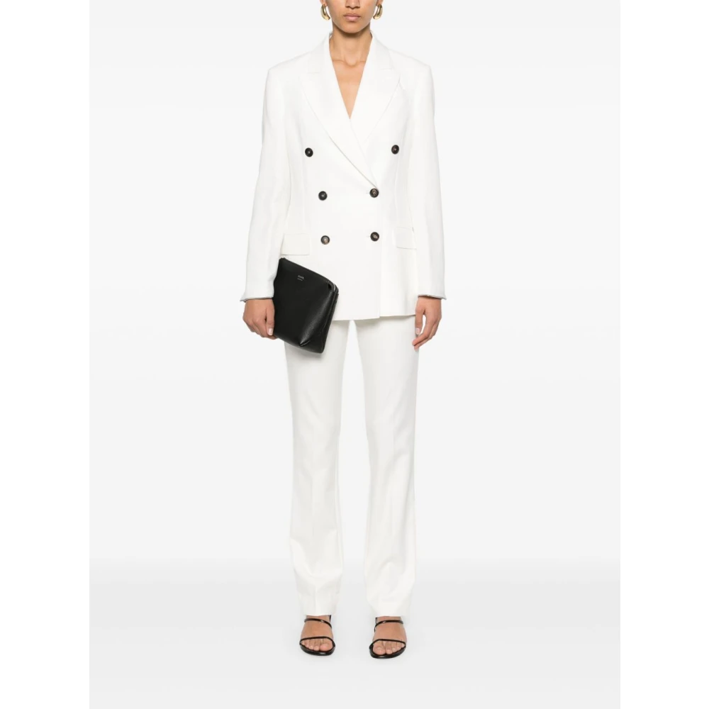 BRUNELLO CUCINELLI Witte double-breasted blazer met peak revers White Dames