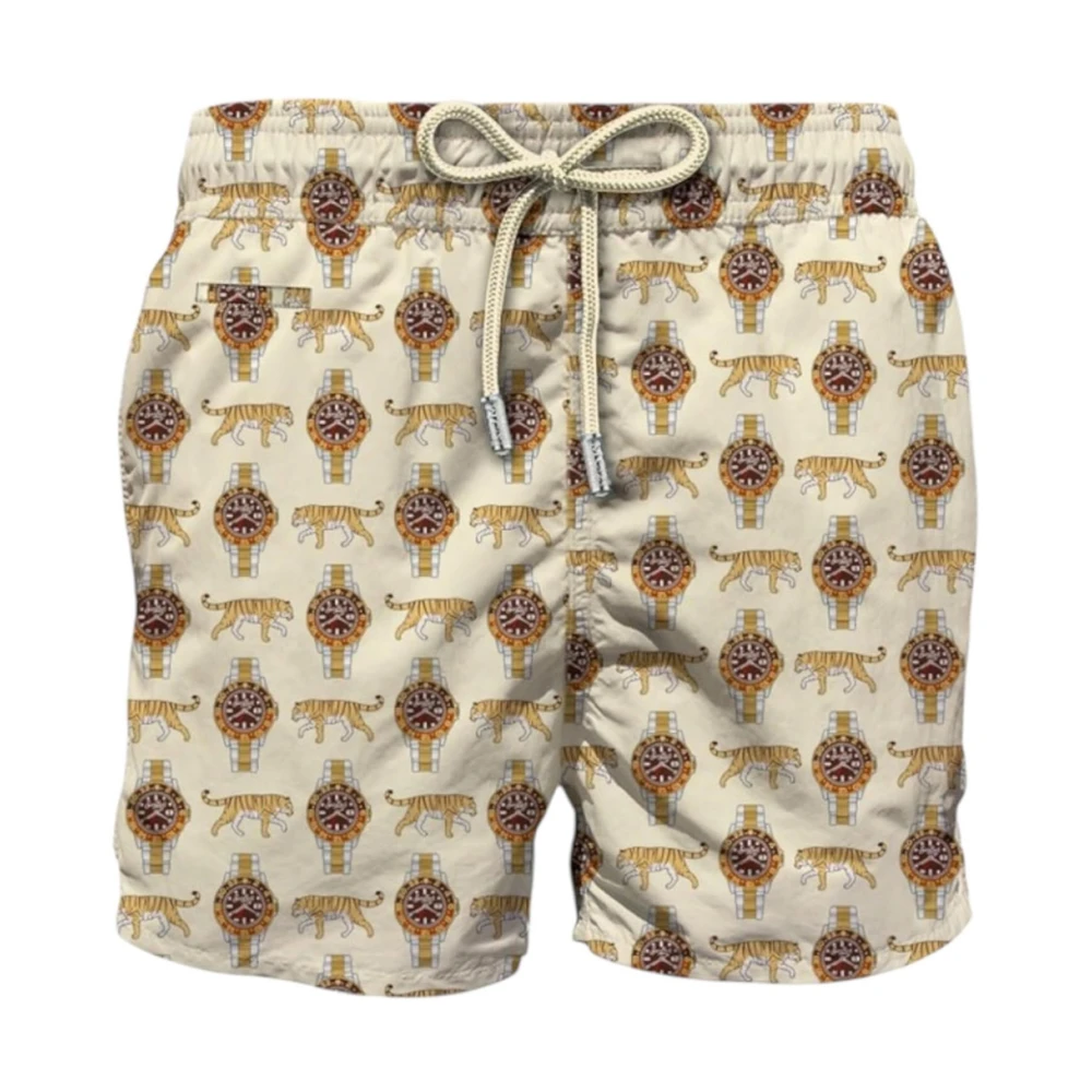 Mc2 Saint Barth Men's Beige Lighting Micro Fantasy Ultralight Swimsuit - Beachwear - M - Swimwear