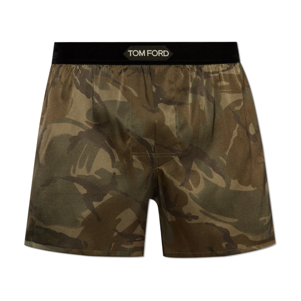 Tom Ford Satijnen boxershorts met logo Green Heren