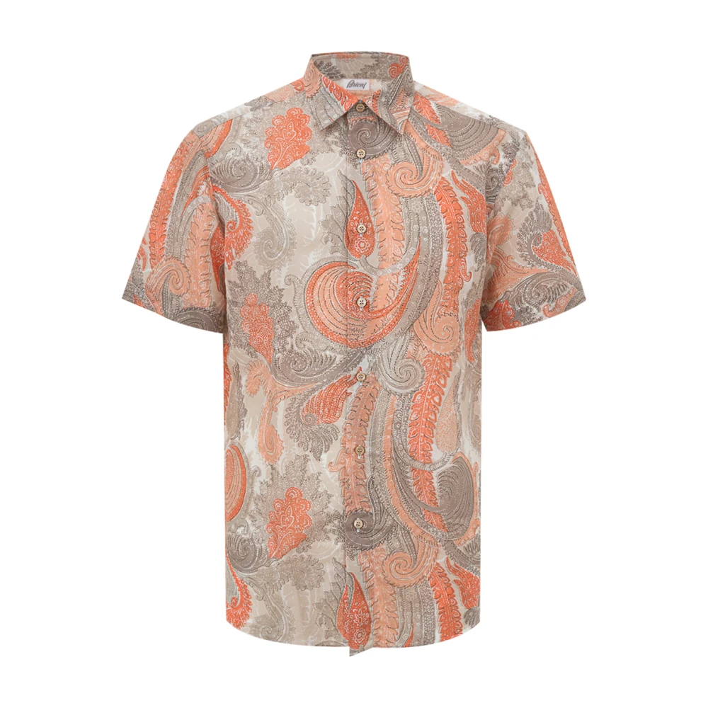Brioni Katoenen Shirt met Print Multicolor Heren