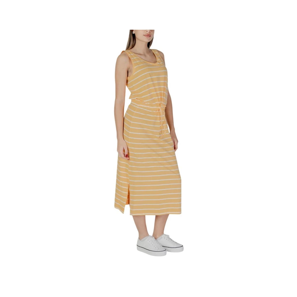 b.Young Gele Katoenen Blend Jurk Lente Zomer Collectie Yellow Dames