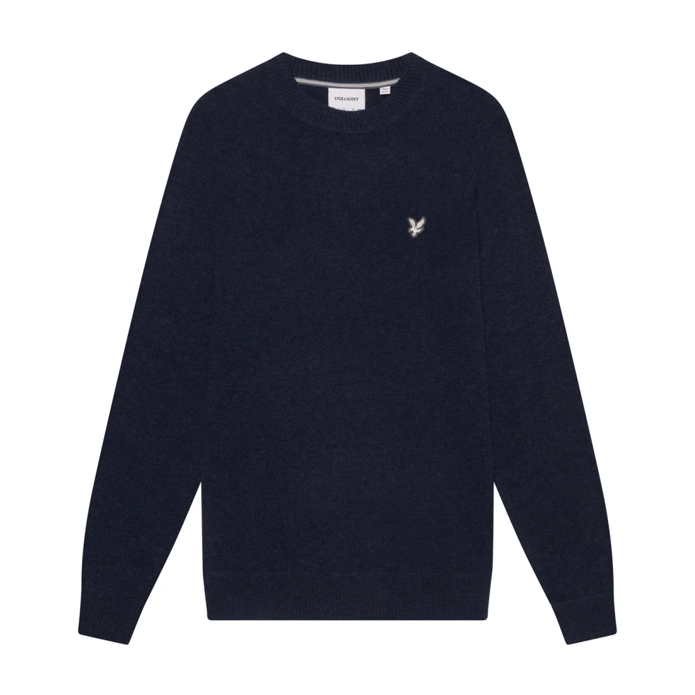Lyle & Scott Cashmere Blend Crew Neck Jumper Blue Heren