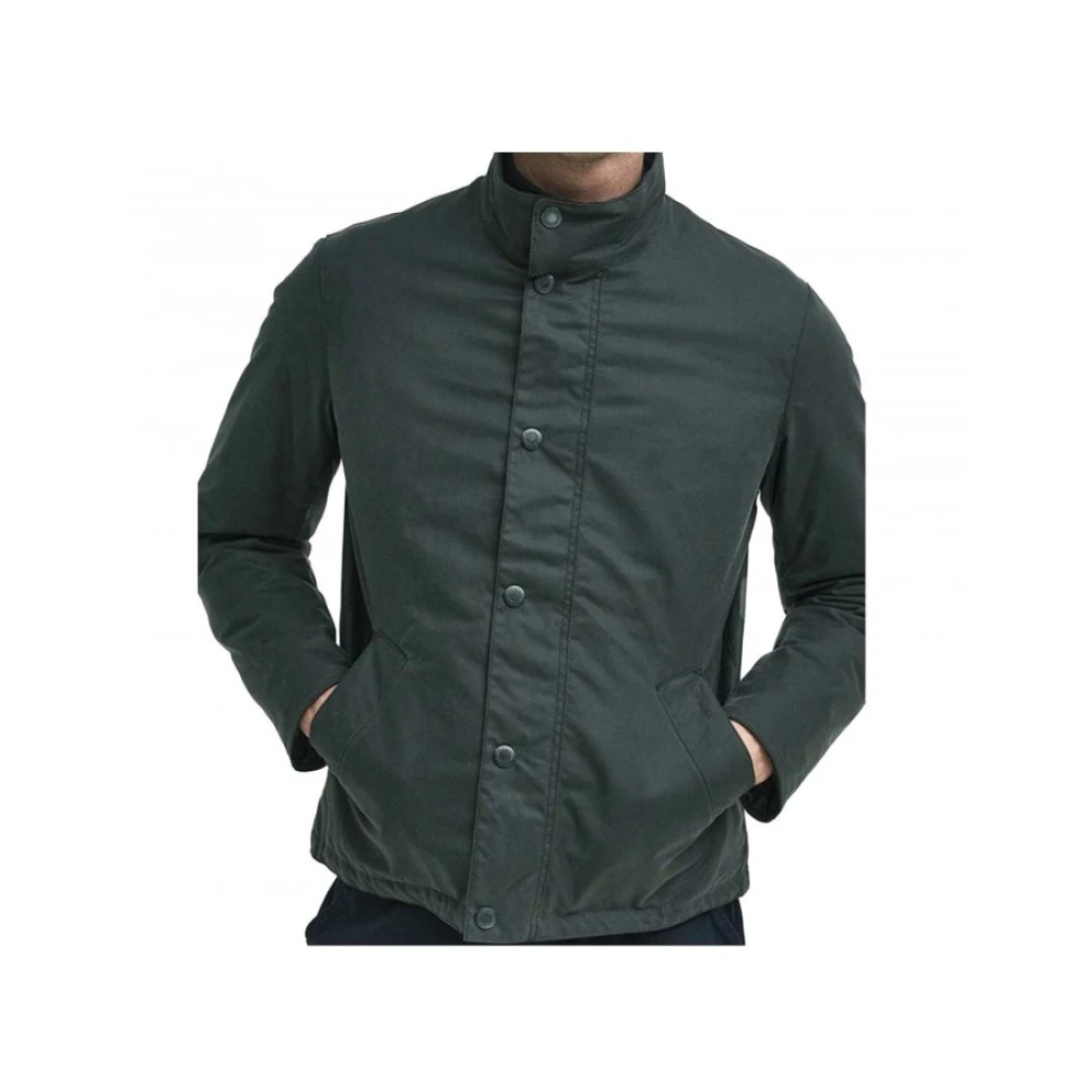 Barbour Gewaxte Katoenen Jas Tarnport Tailored Fit Green Heren
