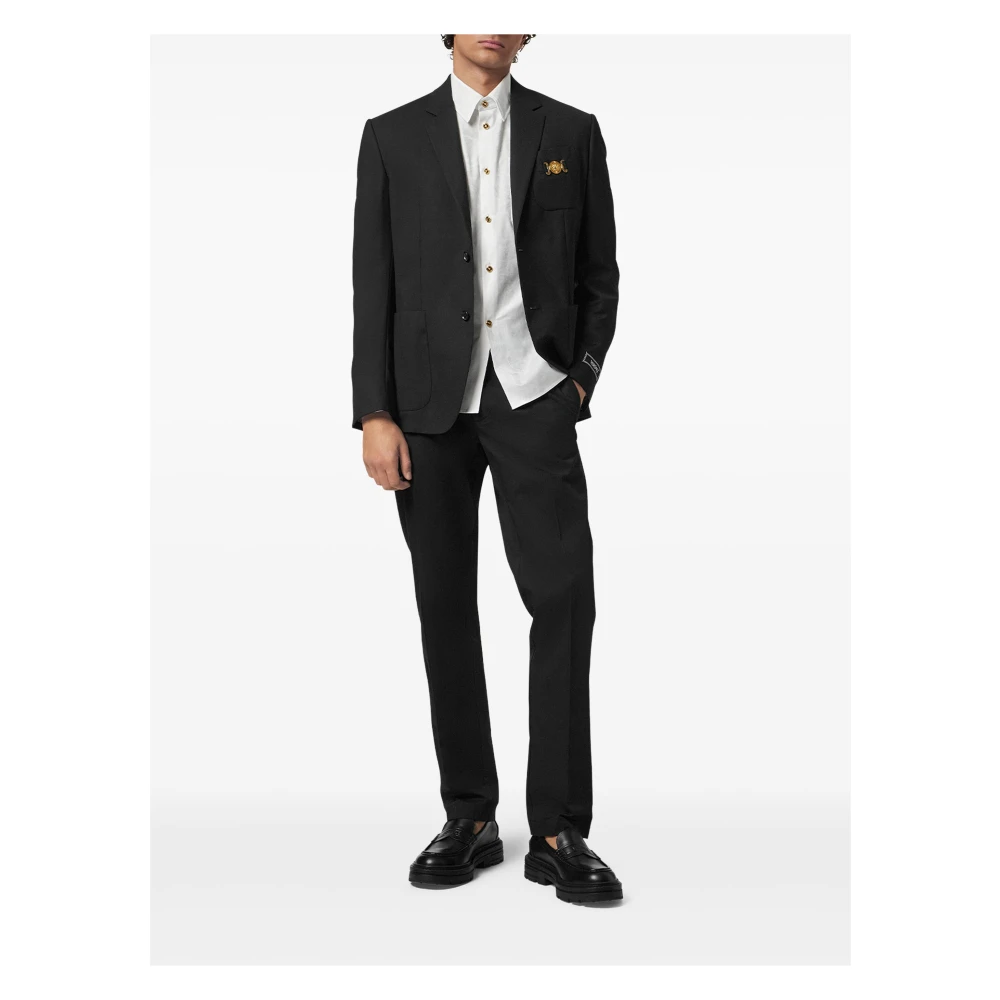 Versace Barocco Patroon Wit Overhemd White Heren