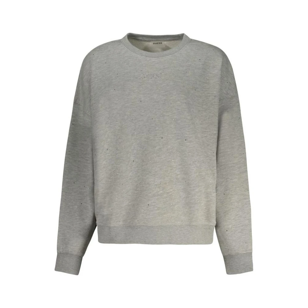 Guess Women's Gray Cotton Crew Neck Sweater