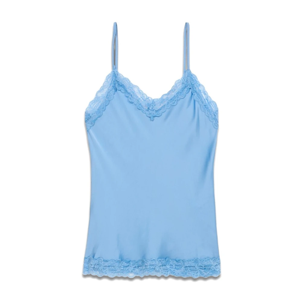 Oltre Satin en kanten lingerie top Blue Dames