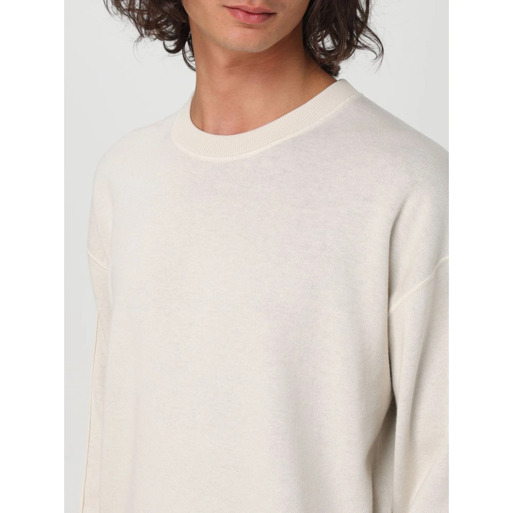 Boss Katoen Room Crew Neck Sweater White Heren