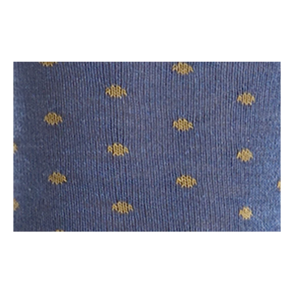 Gallo Blauwe katoenen kniekousen voor dames met stippenpatroon Multicolor Dames