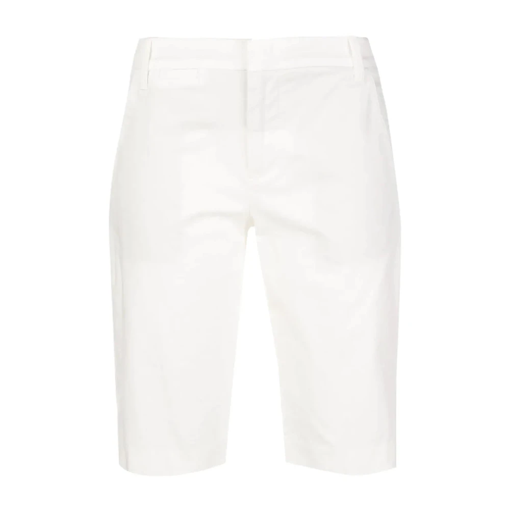 Vince Casual Wit Katoen Elastaan Shorts White Dames