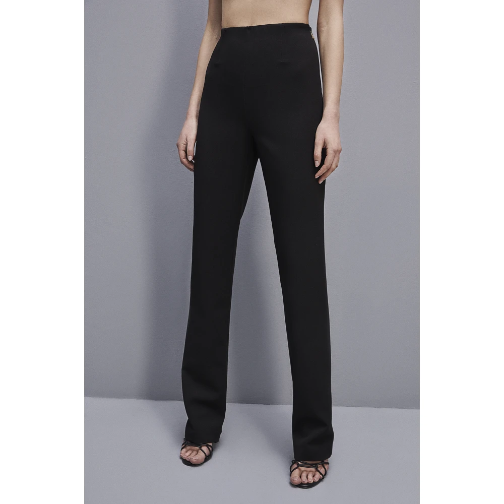 PATRIZIA PEPE Broek Hoge taille slim fit broek Black Dames