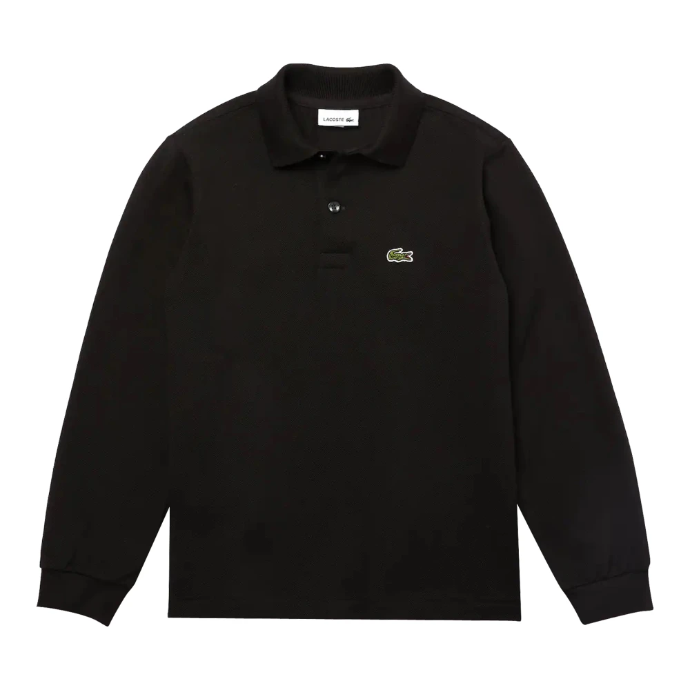 Lacoste Black Polo In Piquet Di Cotone - Male - Kids Short Sleeve T-Shirts - 4 Y - Kids