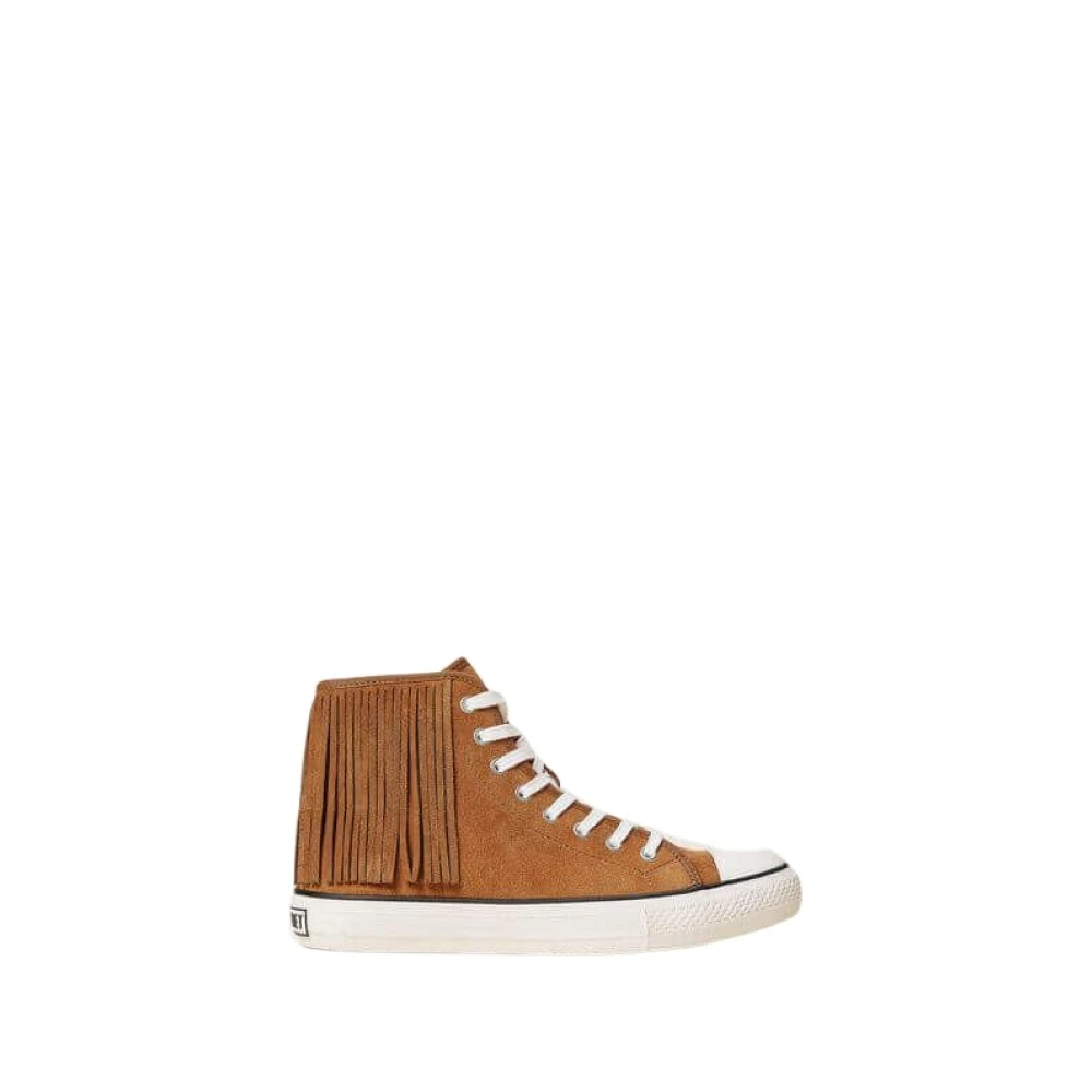 Twinset Leren Fringe Sneakers 39 Dames Schoenen Bruin