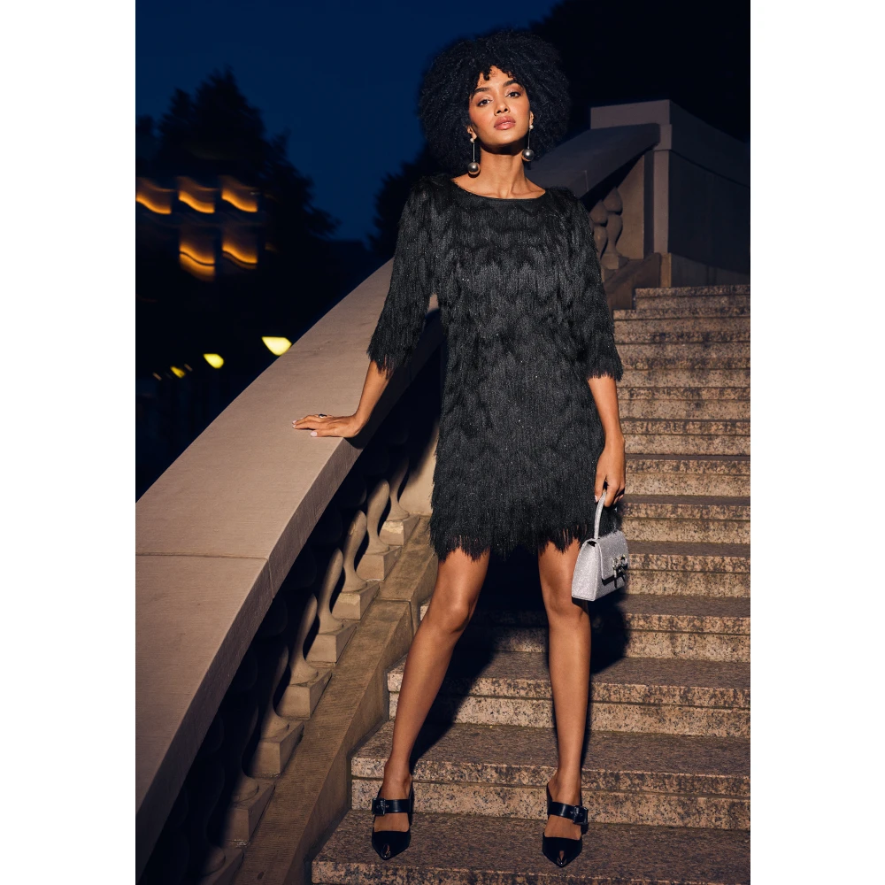 Vera Mont Franje Avondjurk Black Dames