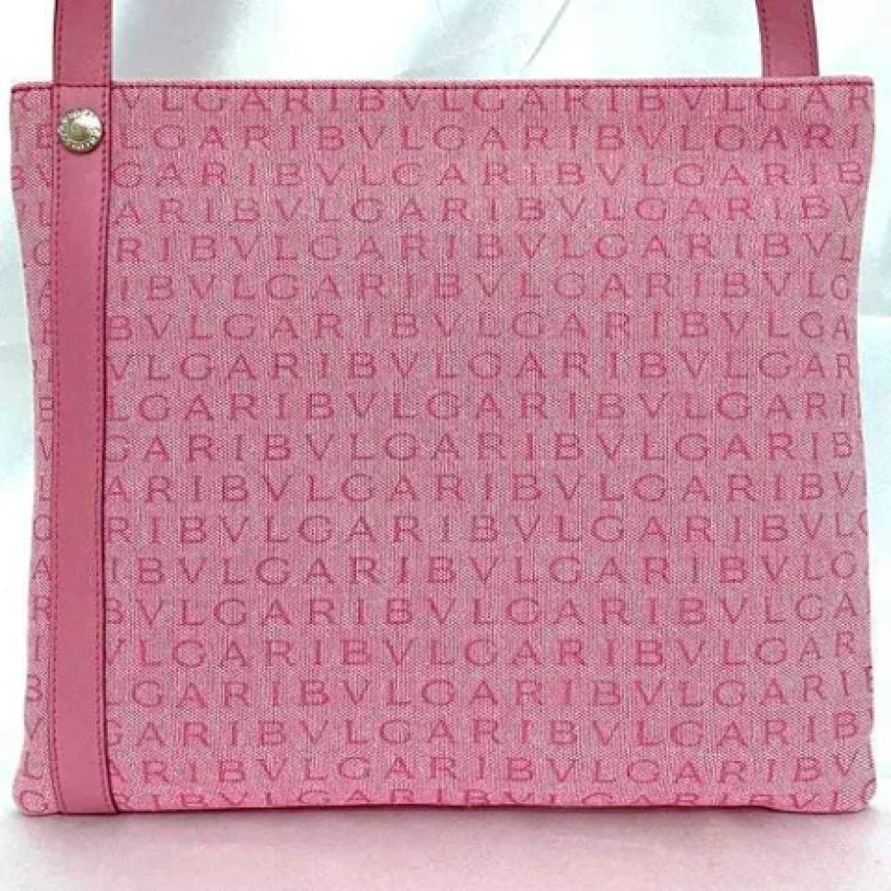 Bvlgari Vintage Pre-owned Canvas shoulder-bags Pink Dames