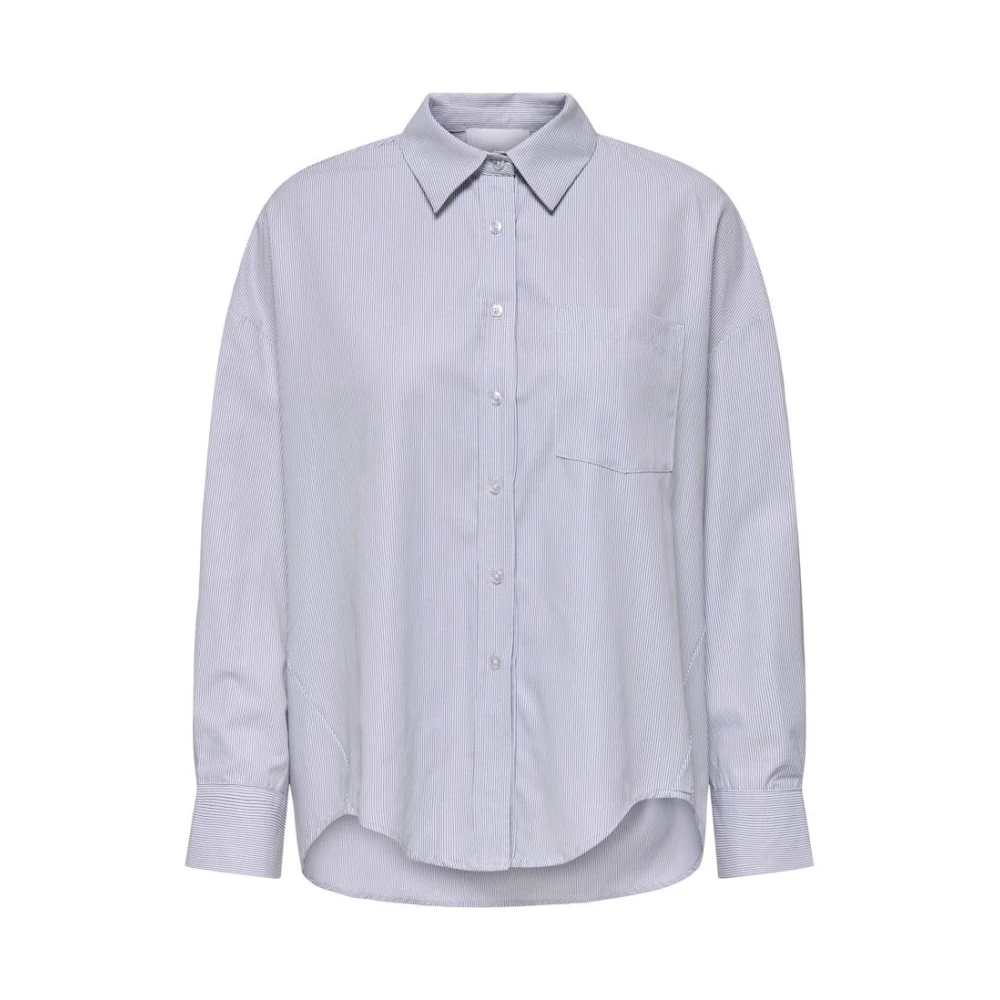 Only Losse Shirt Bright White NIGHT SKY Gestreept Blue Dames
