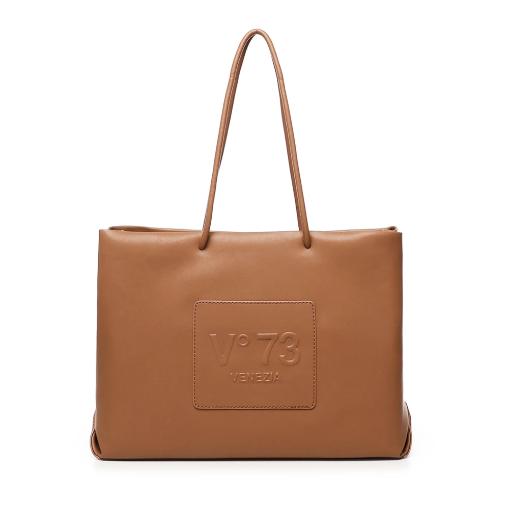 V73 Bruine Schoudertas met Logopatch Brown Dames