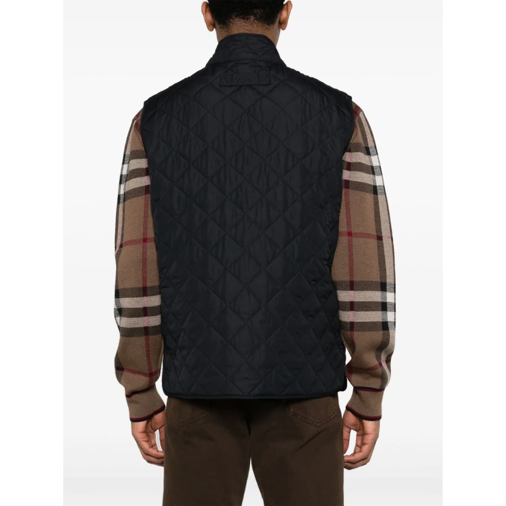 Barbour Blauw Gewatteerd Mouwloos Jack Blue Heren