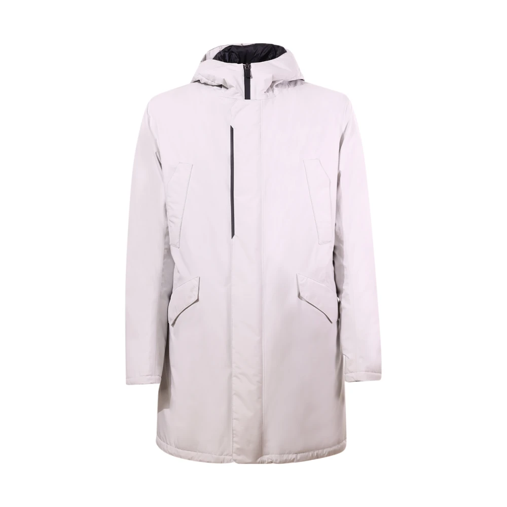 Herno Grijze Winterjas met Verborgen Rits Pink Heren