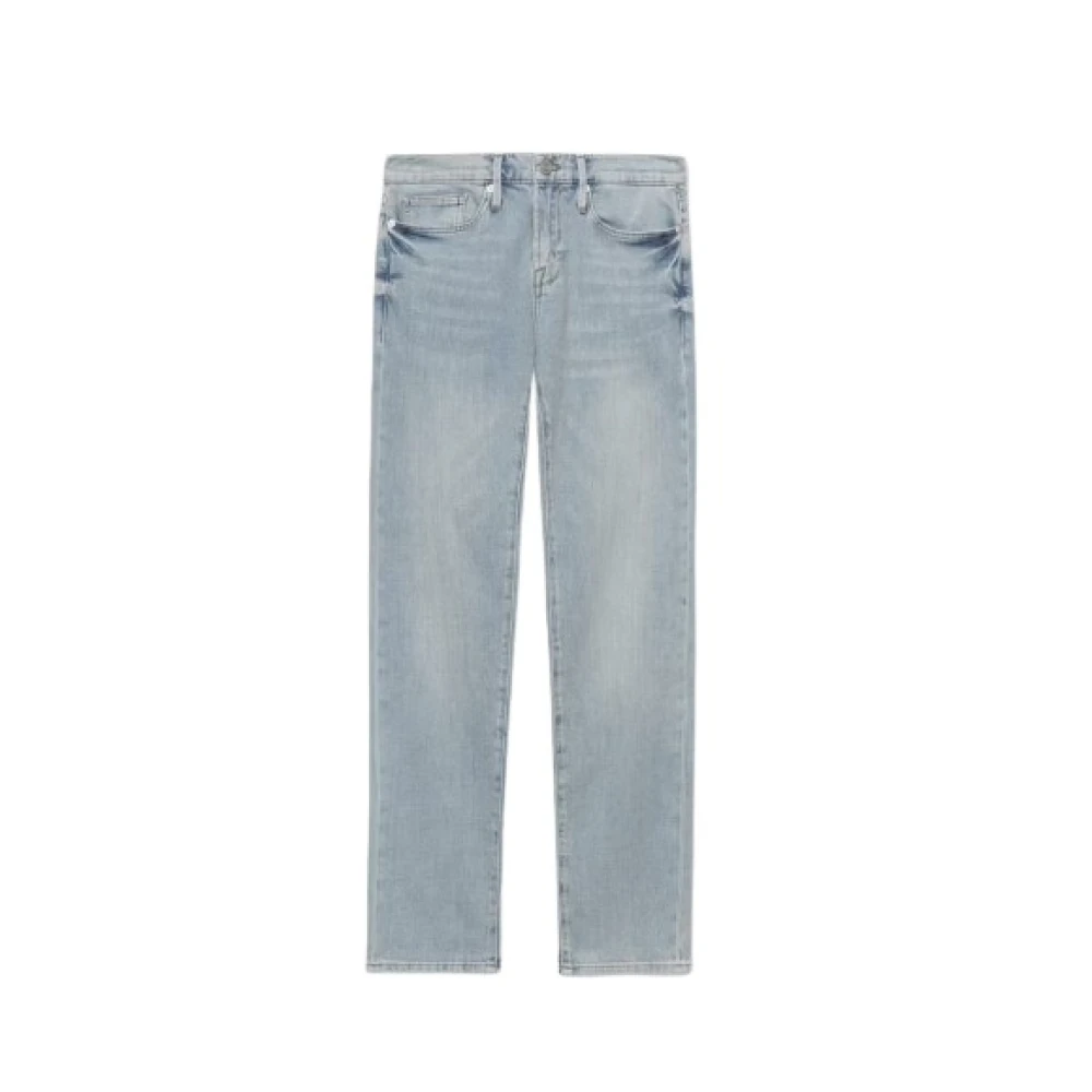 Slim Straight Denim Jeans i Blå