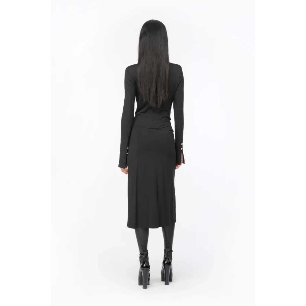 pinko Zwarte Alpha Polo Nek Jurk Black Dames