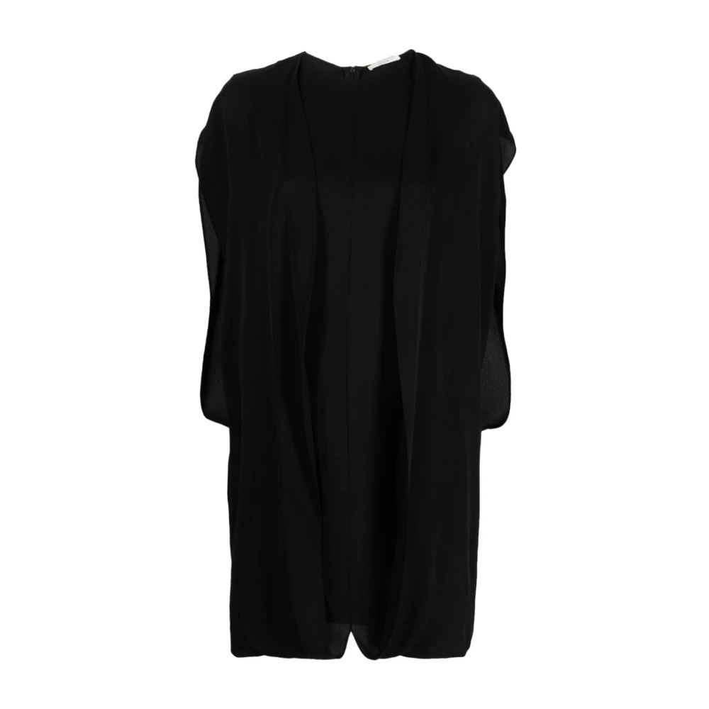 The Row Zwarte Zijden Crepe Top met Opvouwbare Panelen Black Dames