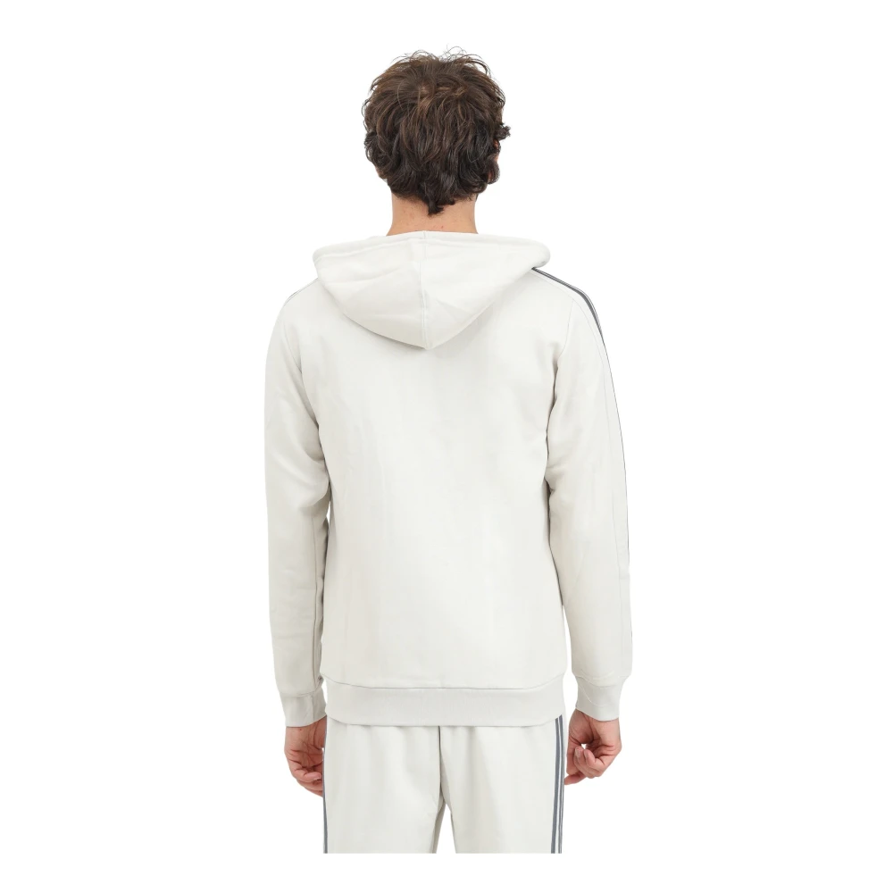 Adidas Essentials 3 Stripes Zip Sweater Beige Heren
