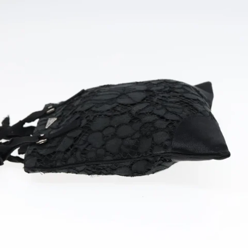 Prada Vintage Pre-owned Satin handbags Black Dames