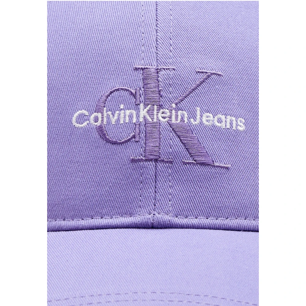 Calvin Klein Jeans Geborduurde Logo Pet Herfst Winter Collectie Purple Dames