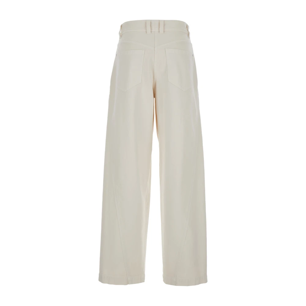 BRUNELLO CUCINELLI Witte Baggy Fit Jeans met Riemlussen White Dames